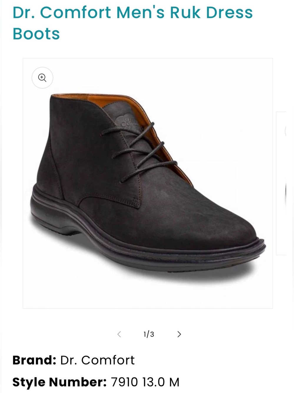 NWT Dr. Comfort 7910 Men's Ruk Black Dress Boots Size 13XW - Picture 2 of 4